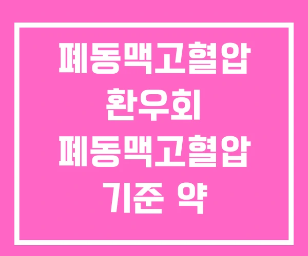 폐동맥고혈압 환우회 폐동맥고혈압 기준 약 폐동맥고혈압 환우회 폐동맥고혈압 기준 약