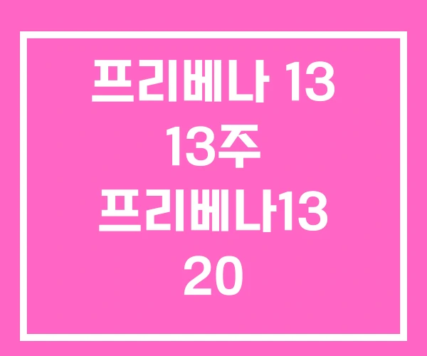 프리베나 13 13주 프리베나13 20