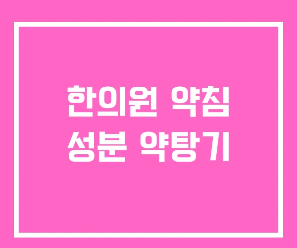 한의원 약침 성분 약탕기