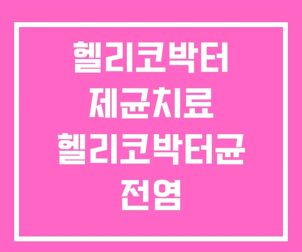 헬리코박터 제균치료 헬리코박터균 전염
