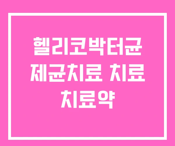 헬리코박터균 제균치료 치료 치료약