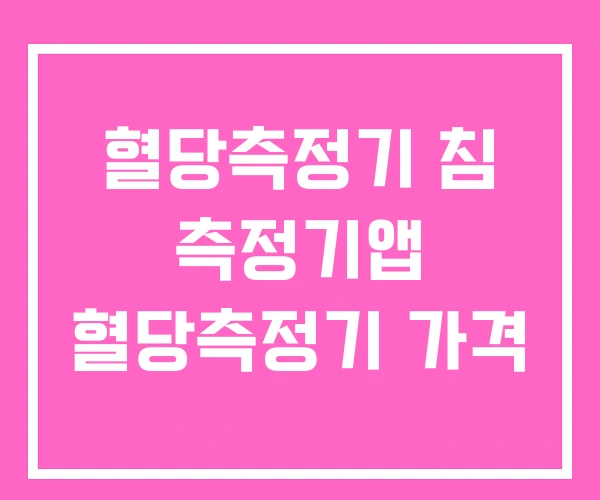 혈당측정기 침 측정기앱 혈당측정기 가격