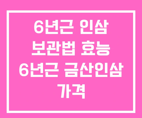 6년근 인삼 보관법 효능 6년근 금산인삼 가격 6년근 인삼 보관법 효능 6년근 금산인삼 가격