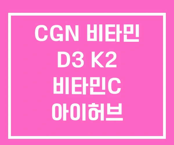CGN 비타민 D3 K2 비타민C 아이허브 CGN 비타민 D3 K2 비타민C 아이허브