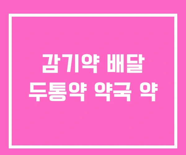감기약 배달 두통약 약국 약