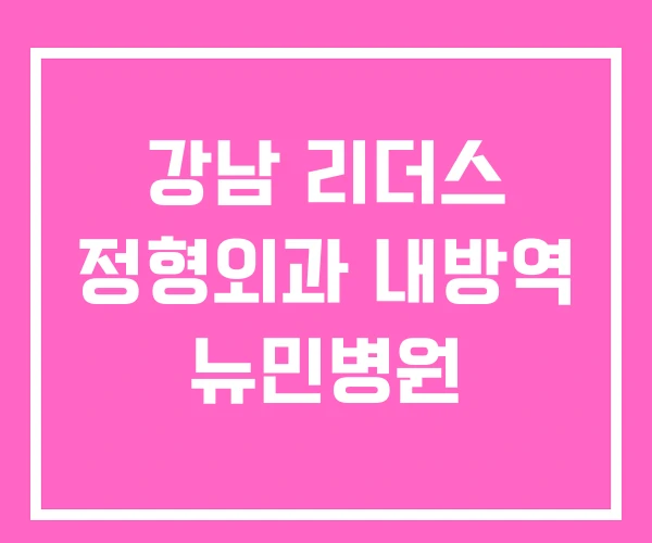 강남 리더스 정형외과 내방역 뉴민병원 강남 리더스 정형외과 내방역 뉴민병원