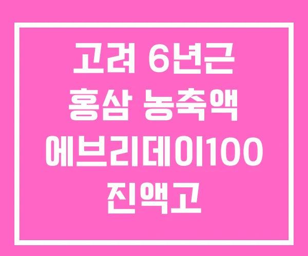 고려 6년근 홍삼 농축액 에브리데이100 진액고
