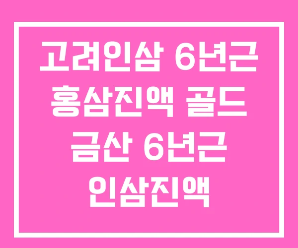 고려인삼 6년근 홍삼진액 골드 금산 6년근 인삼진액