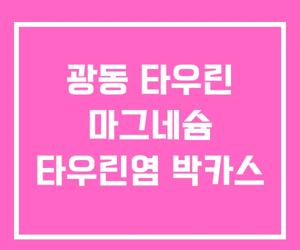 광동 타우린 마그네슘 타우린염 박카스
