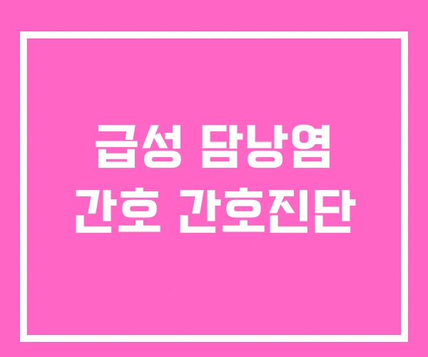 급성 담낭염 간호 간호진단