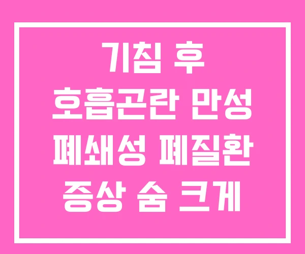 기침 후 호흡곤란 만성 폐쇄성 폐질환 증상 숨 크게 들이 쉴때 기침 후 호흡곤란 만성 폐쇄성 폐질환 증상 숨 크게 들이 쉴때