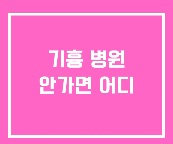 기흉 병원 안가면 어디 기흉 병원 안가면 어디