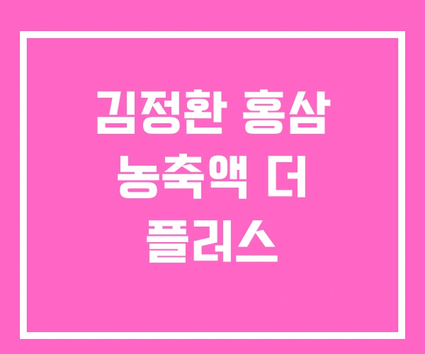 김정환 홍삼 농축액 더 플러스 김정환 홍삼 농축액 더 플러스