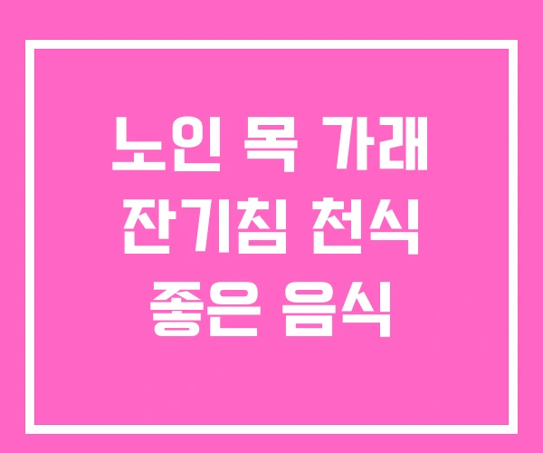 노인 목 가래 잔기침 천식 좋은 음식