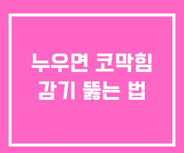 누우면 코막힘 감기 뚫는 법 누우면 코막힘 감기 뚫는 법