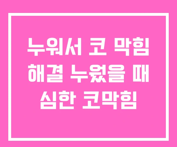 누워서 코 막힘 해결 누웠을 때 심한 코막힘 누워서 코 막힘 해결 누웠을 때 심한 코막힘