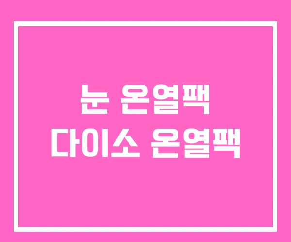 눈 온열팩 다이소 온열팩 눈 온열팩 다이소 온열팩