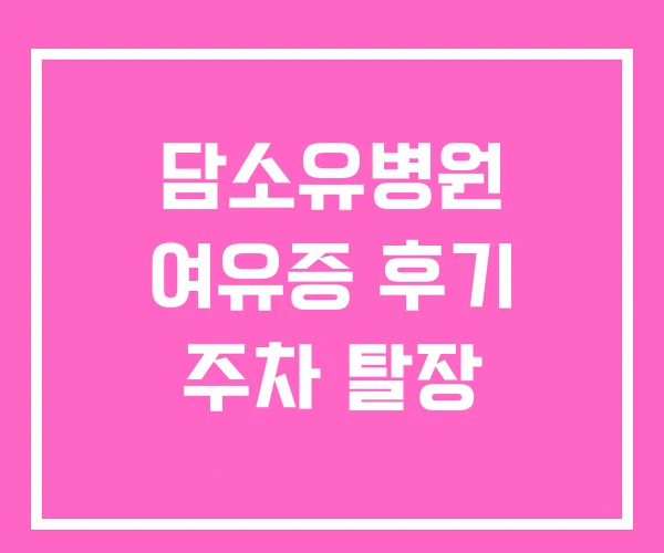 담소유병원 여유증 후기 주차 탈장 담소유병원 여유증 후기 주차 탈장