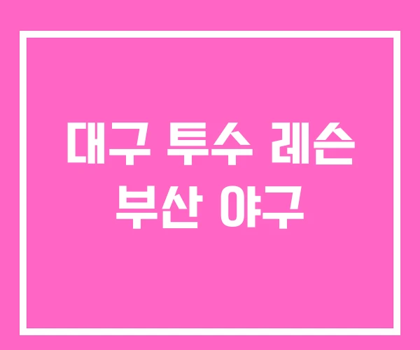 대구 투수 레슨 부산 야구 대구 투수 레슨 부산 야구