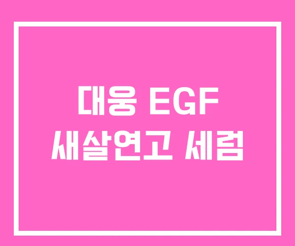 대웅 EGF 새살연고 세럼 대웅 EGF 새살연고 세럼