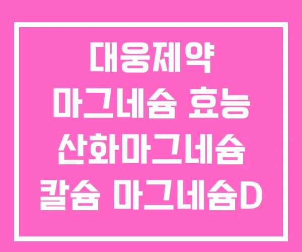 대웅제약 마그네슘 효능 산화마그네슘 칼슘 마그네슘D 대웅제약 마그네슘 효능 산화마그네슘 칼슘 마그네슘D