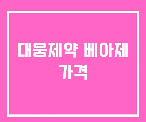 대웅제약 베아제 가격