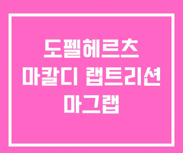 도펠헤르츠 마칼디 랩트리션 마그랩 도펠헤르츠 마칼디 랩트리션 마그랩