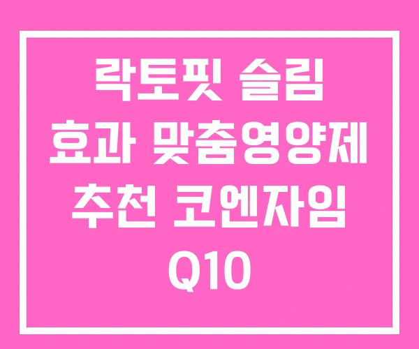 락토핏 슬림 효과 맞춤영양제 추천 코엔자임 Q10 락토핏 슬림 효과 맞춤영양제 추천 코엔자임 Q10