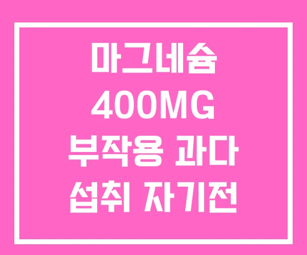 마그네슘 400MG 부작용 과다 섭취 자기전 마그네슘 400MG 부작용 과다 섭취 자기전