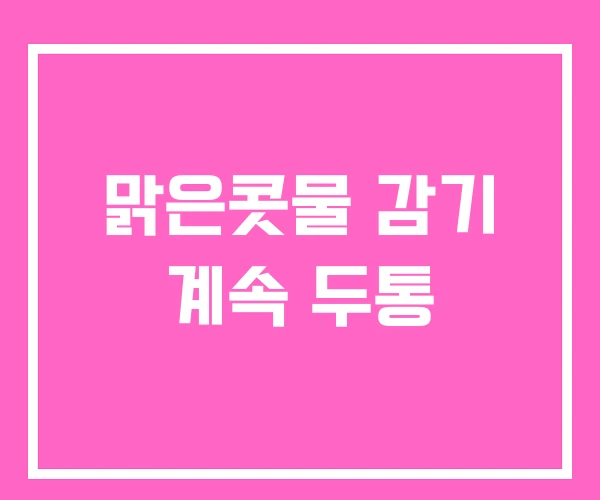 맑은콧물 감기 계속 두통