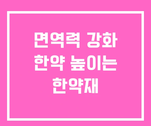 면역력 강화 한약 높이는 한약재
