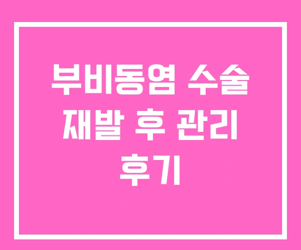 부비동염 수술 재발 후 관리 후기