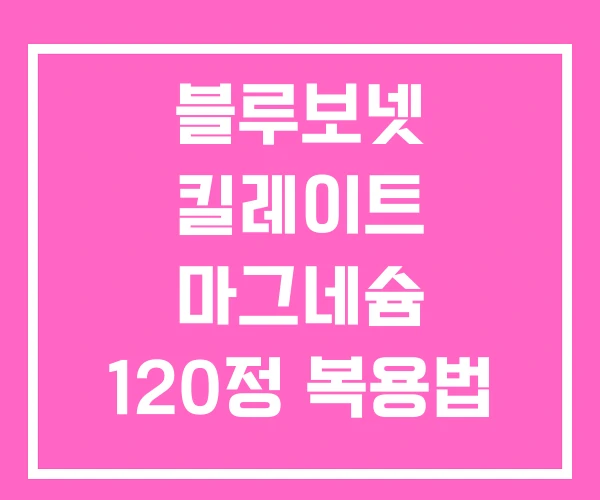 블루보넷 킬레이트 마그네슘 120정 복용법 칼슘