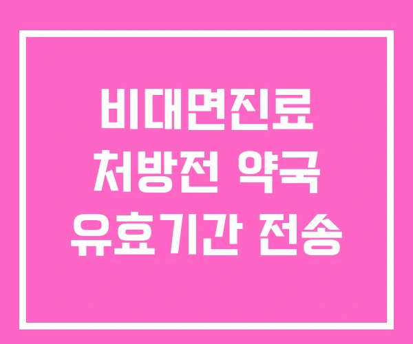비대면진료 처방전 약국 유효기간 전송 비대면진료 처방전 약국 유효기간 전송