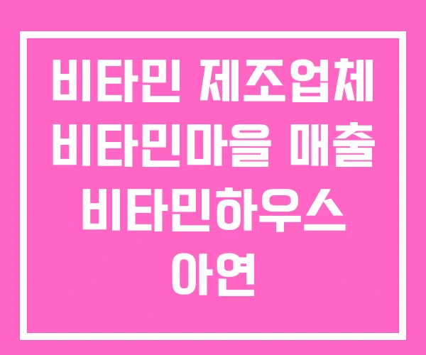 비타민 제조업체 비타민마을 매출 비타민하우스 아연