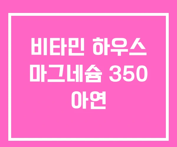 비타민 하우스 마그네슘 350 아연 비타민 하우스 마그네슘 350 아연