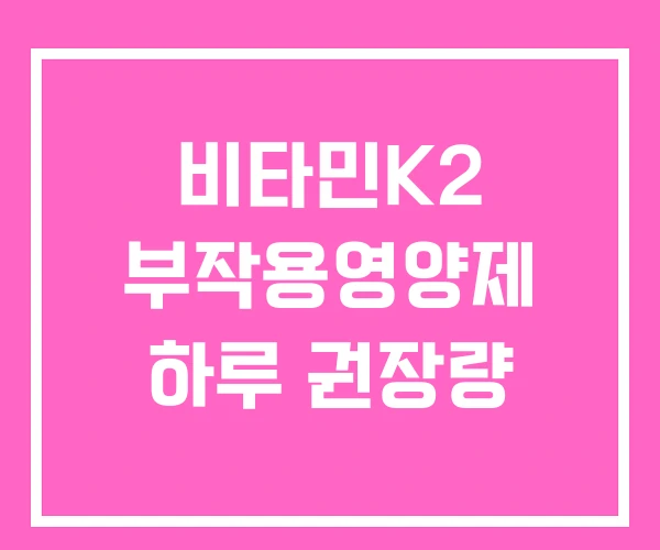 비타민K2 부작용영양제 하루 권장량 비타민K2 부작용영양제 하루 권장량