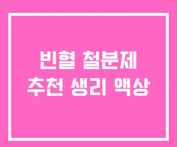 빈혈 철분제 추천 생리 액상