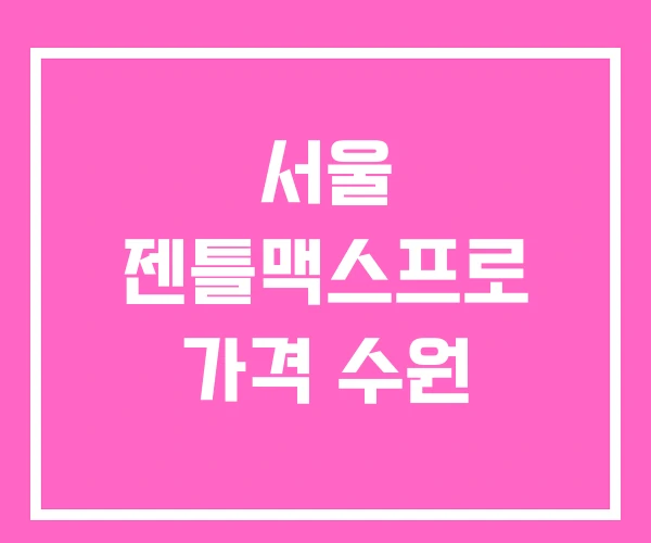 서울 젠틀맥스프로 가격 수원 서울 젠틀맥스프로 가격 수원