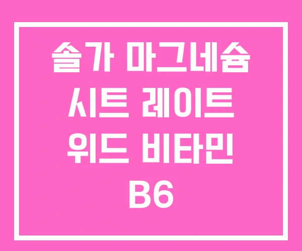 솔가 마그네슘 시트 레이트 위드 비타민 B6 솔가 마그네슘 시트 레이트 위드 비타민 B6