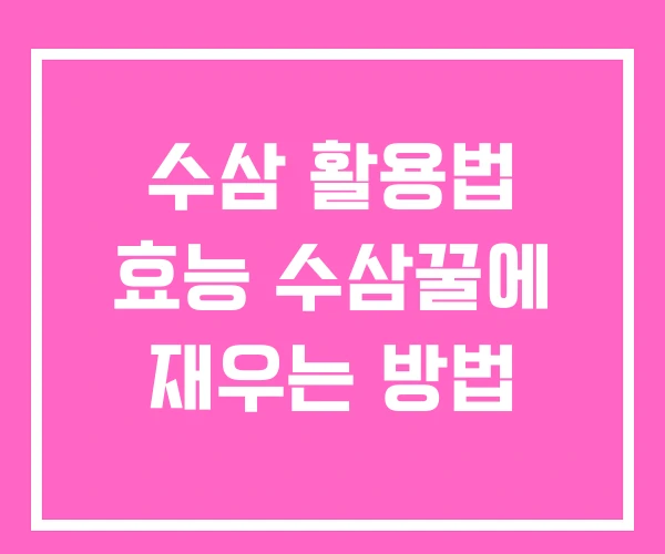 수삼 활용법 효능 수삼꿀에 재우는 방법 수삼 활용법 효능 수삼꿀에 재우는 방법