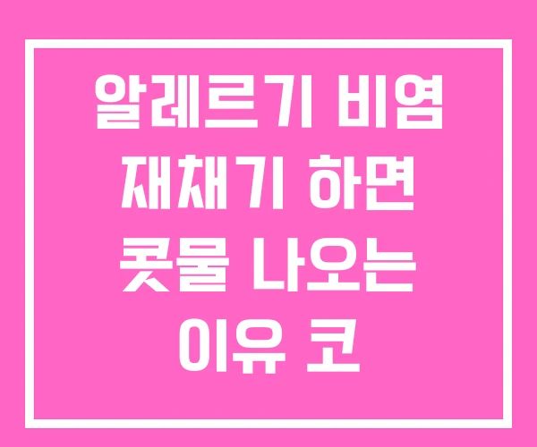 알레르기 비염 재채기 하면 콧물 나오는 이유 코 간지러움