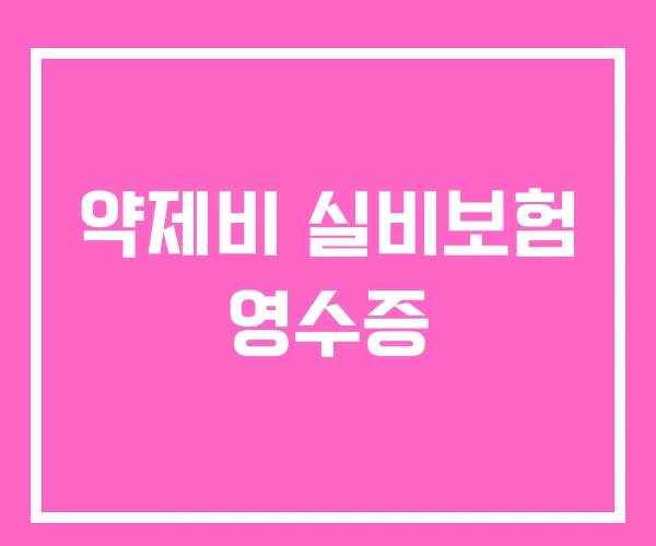 약제비 실비보험 영수증 약제비 실비보험 영수증