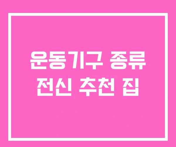 운동기구 종류 전신 추천 집 운동기구 종류 전신 추천 집