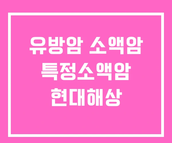 유방암 소액암 특정소액암 현대해상 유방암 소액암 특정소액암 현대해상