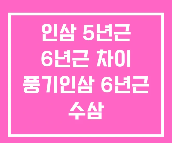 인삼 5년근 6년근 차이 풍기인삼 6년근 수삼 인삼 5년근 6년근 차이 풍기인삼 6년근 수삼