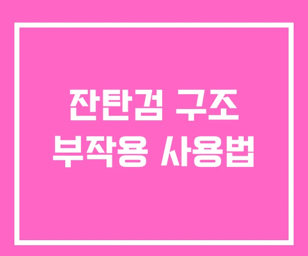 잔탄검 구조 부작용 사용법