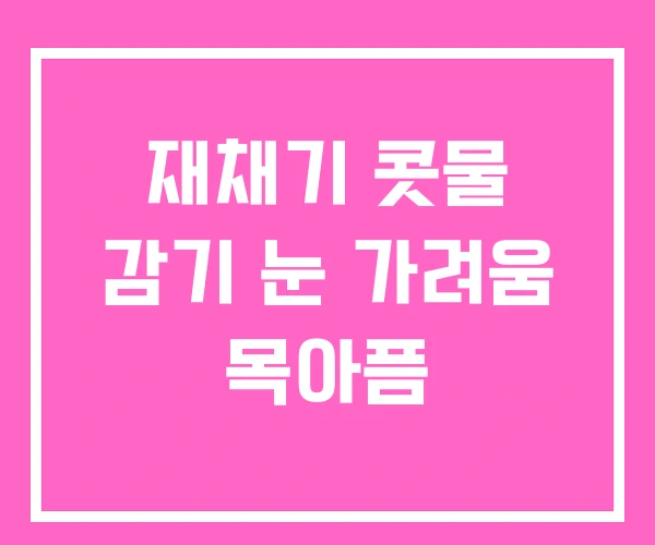 재채기 콧물 감기 눈 가려움 목아픔 재채기 콧물 감기 눈 가려움 목아픔