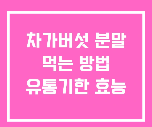차가버섯 분말 먹는 방법 유통기한 효능 차가버섯 분말 먹는 방법 유통기한 효능