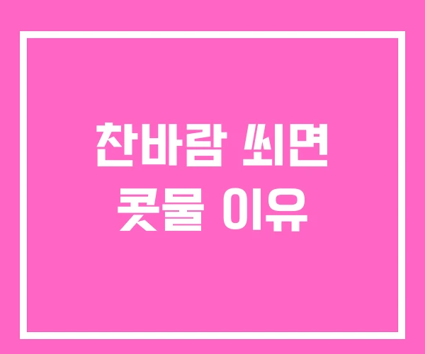찬바람 쐬면 콧물 이유 찬바람 쐬면 콧물 이유